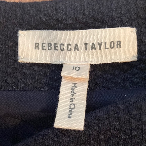 Rebecca Yaylor navy blue drop waist dress over the should flounce lined size 10 - Picture 3 of 6